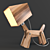 Adjustable Wooden Dogi Table Lamp 3D model small image 1