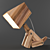 Adjustable Wooden Dogi Table Lamp 3D model small image 2