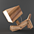 Adjustable Wooden Dogi Table Lamp 3D model small image 3