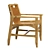 Danish Inspired Leather & Oak Chair 3D model small image 2