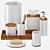 Elegant White Wood Bathroom Set 3D model small image 1