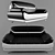 Modern Black and White Bentley Sofa Set 3D model small image 4
