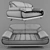 Modern Black and White Bentley Sofa Set 3D model small image 5