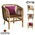 Isabella Rattan Barrel Chair: Chic and Comfortable 3D model small image 1