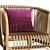 Isabella Rattan Barrel Chair: Chic and Comfortable 3D model small image 3