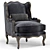 Elegant Louis XV Wing Armchair 3D model small image 1