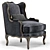 Elegant Louis XV Wing Armchair 3D model small image 2