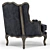 Elegant Louis XV Wing Armchair 3D model small image 3