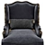 Elegant Louis XV Wing Armchair 3D model small image 4