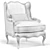 Elegant Louis XV Wing Armchair 3D model small image 5