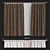 Elegance in Brown: Tulle-Infused Curtains 3D model small image 1