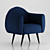 Elegant Velvet Chair: Stylish metal base 3D model small image 1