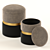 Luxury Gray Velvet Storage Ottomans 3D model small image 1