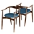 ATRA Agave Dining Set: Table and Chairs 3D model small image 2