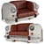 AMBASADOR II - Modern Brown Leather Sofa 3D model small image 1