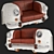 AMBASADOR II - Modern Brown Leather Sofa 3D model small image 4