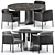 Sleek Shelley Chair & Wedge Table 3D model small image 1