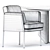 Sleek Shelley Chair & Wedge Table 3D model small image 5