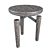 Compact Teak Tripod Stool 3D model small image 1