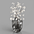 Dark Gray Tinted Glass Vase | H24 Hemase Collection 3D model small image 2