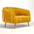 Elegant Modern 3-Seater Sofa 3D model small image 3