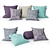 Elegant Home Décor Accent: Silk Pillow Set 3D model small image 1