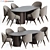 Elegant Dining Set: Carmel Chairs & Gubi Moon Table 3D model small image 1