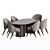 Elegant Dining Set: Carmel Chairs & Gubi Moon Table 3D model small image 3