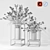 Elegant Lilac Metal Flower Vases 3D model small image 2