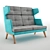 Luxury Comfort: October High Sofa 3D model small image 2