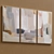 Desert Neutrals Triptych - Framed Canvas 3D model small image 2