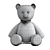 Adorable Teddy Bear with Customizable Hair 3D model small image 5