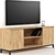 Modern Loft TV Stand with Solid Ash Wood and Metal Legs 3D model small image 1