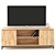 Modern Loft TV Stand with Solid Ash Wood and Metal Legs 3D model small image 2