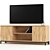 Modern Loft TV Stand with Solid Ash Wood and Metal Legs 3D model small image 3