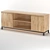 Modern Loft TV Stand with Solid Ash Wood and Metal Legs 3D model small image 7