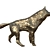 Bronze Wolf Sculpture - 32cm 3D model small image 1