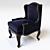 Elegant French Louis XV Chair 3D model small image 2