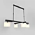 Modern Black Pendant Light with Adjustable Height 3D model small image 1