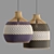 Colored Rattan Pendant Lights 3D model small image 1