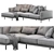 Newport Chaise Sectional Sofa 3D model small image 5