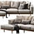 Newport Chaise Sectional Sofa 3D model small image 7