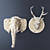 Wild Elegance: Marble Deer & Elephant Wall Sculpture 3D model small image 2