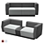 COR Modern Affair Sectional Sofas 3D model small image 1