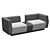 COR Modern Affair Sectional Sofas 3D model small image 3