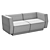 COR Modern Affair Sectional Sofas 3D model small image 4