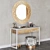 CAZARINA Mirrored Dressing Table with Ottoman 3D model small image 2