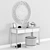 CAZARINA Mirrored Dressing Table with Ottoman 3D model small image 3