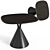 Sleek Black Side Table 3D model small image 1