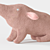 Snuggly Pink Pig Plush 3D model small image 2